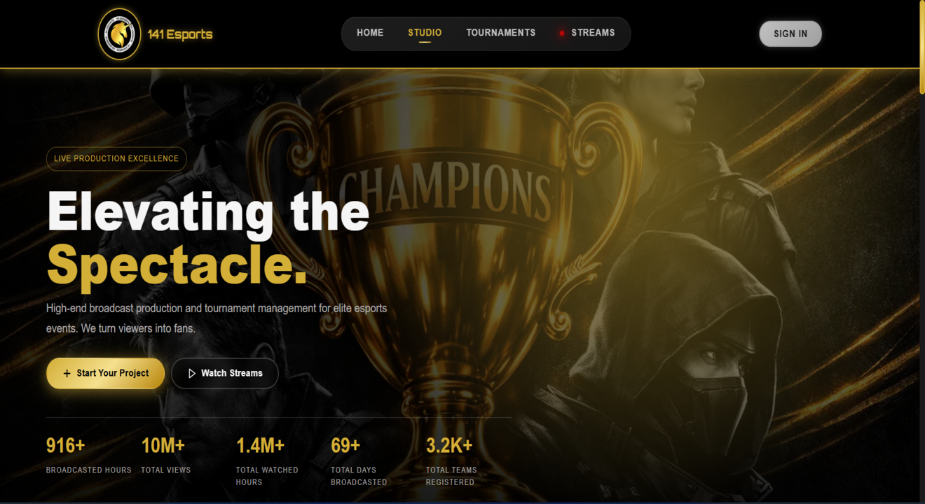 141 Esports — placeholder project mockup