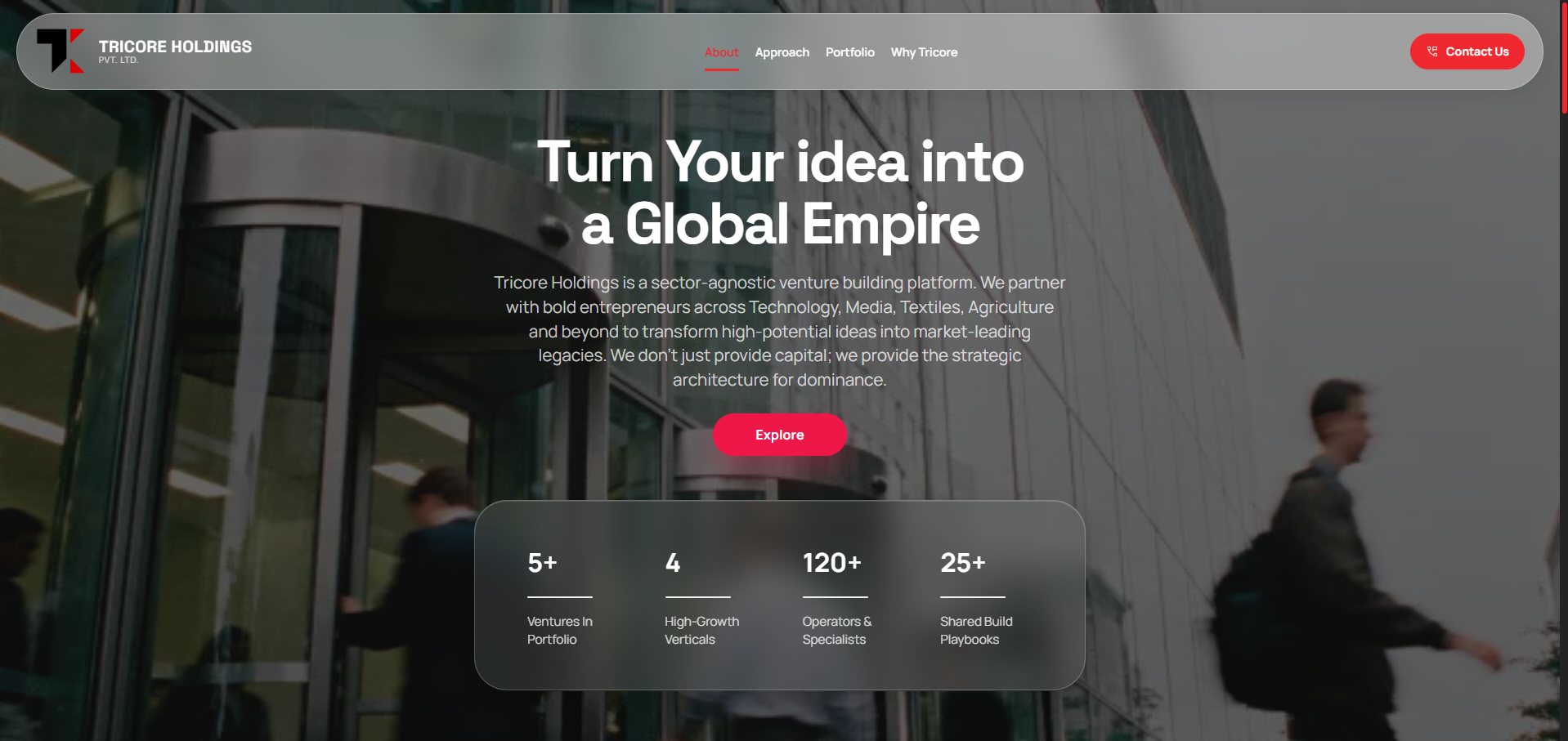 Tricore Holdings — placeholder project mockup